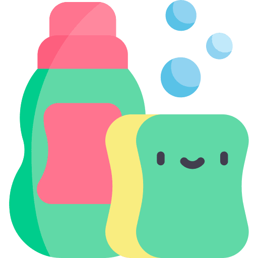 Cleaning bubble detergent sponge icon
