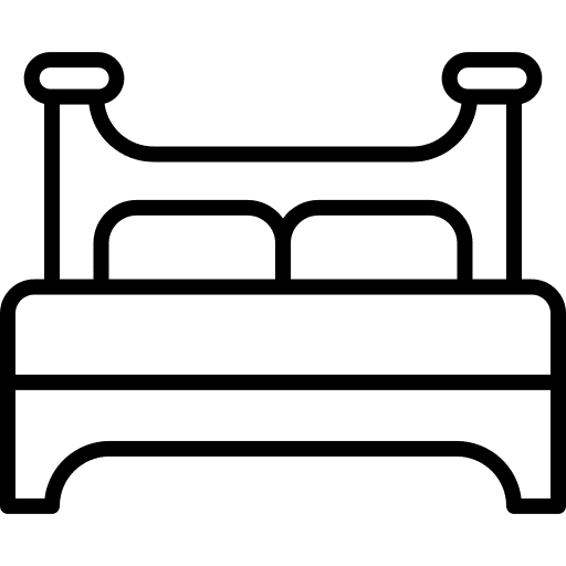 Bed double amenities comfortable icon