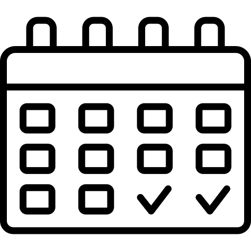 Calendar years time and date wall calendar icon