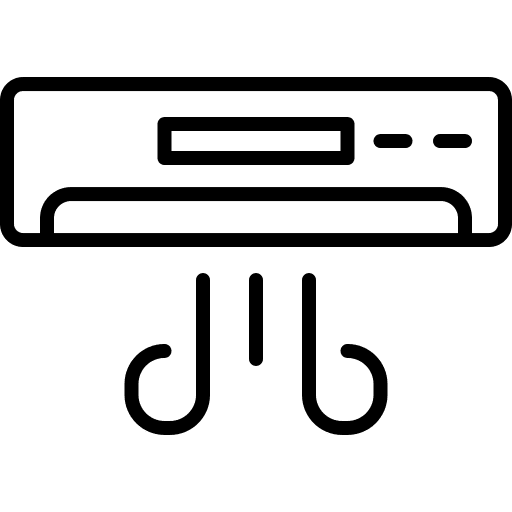 Air conditioner machine refreshing buildings icon