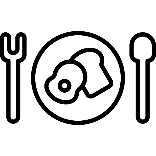 Breakfast lunch fork knife icon