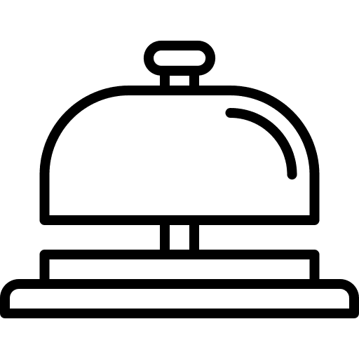 Desk bell reception hotel bell buildings icon