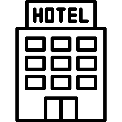 Hotel buildings hotel service resort icon