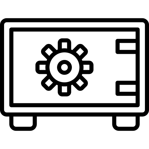 Safe box banking business and finance money deposit icon