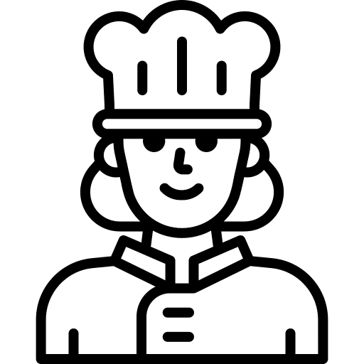 Chef buildings cook cake icon