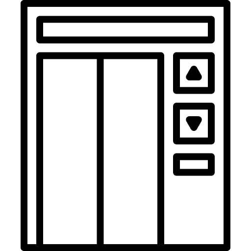 Elevator buildings electronics doors icon