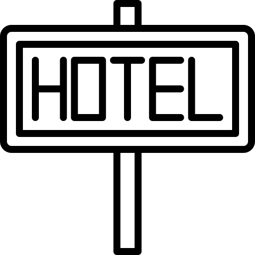 Signage hotel buildings services icon