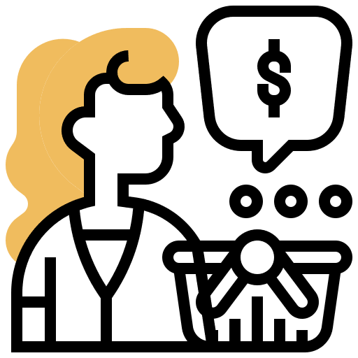 Purchasing sell basket business and finance icon