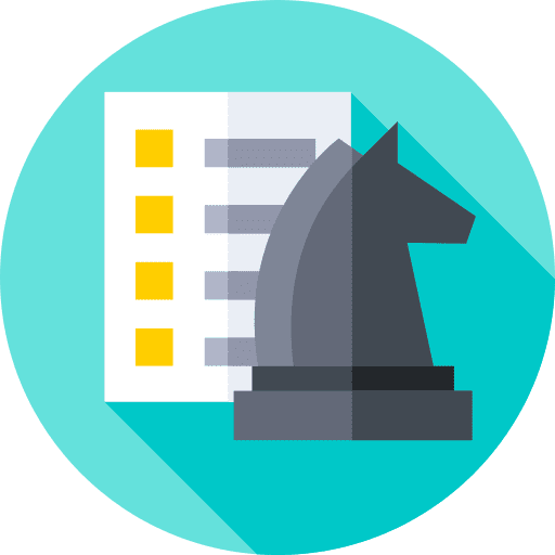 Strategy content strategy horse head chess piece icon