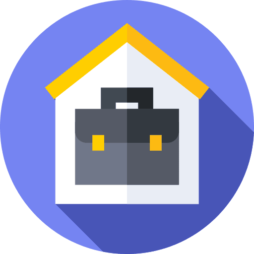 Work from home telecommuting teleworking business and finance icon