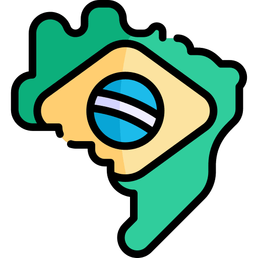 Brazil country geography maps and location icon