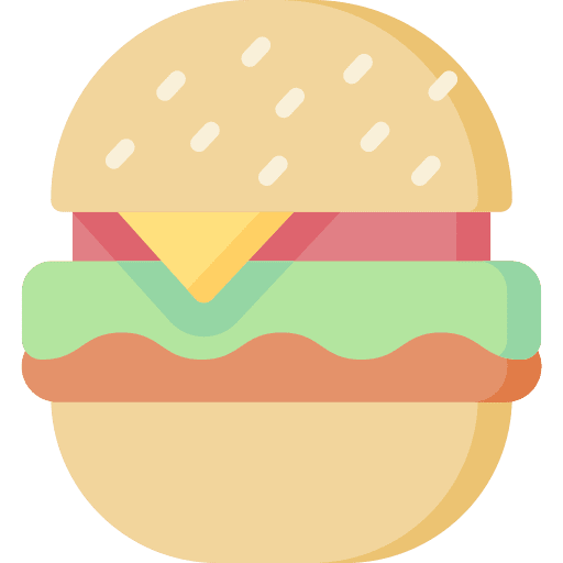 Burger food and restaurant menu sandwich icon