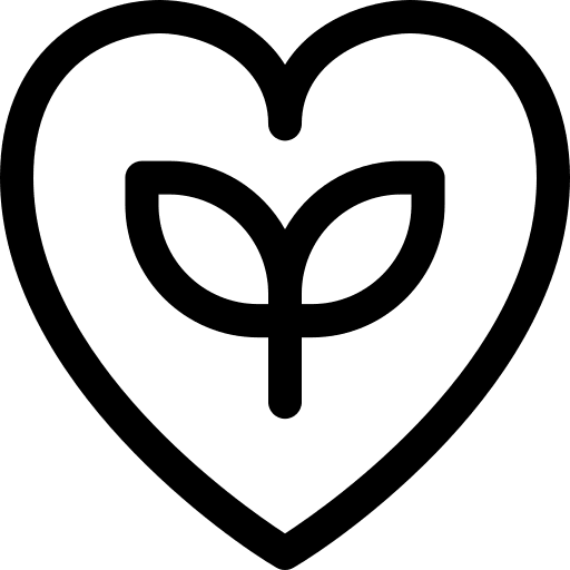 Heart heart green leaves icon