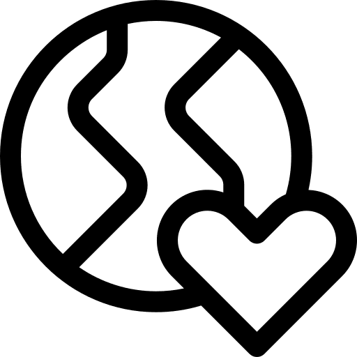 Earth eco heart earth icon