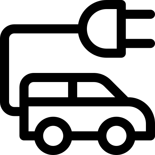 Electric car electronics ecology ev icon