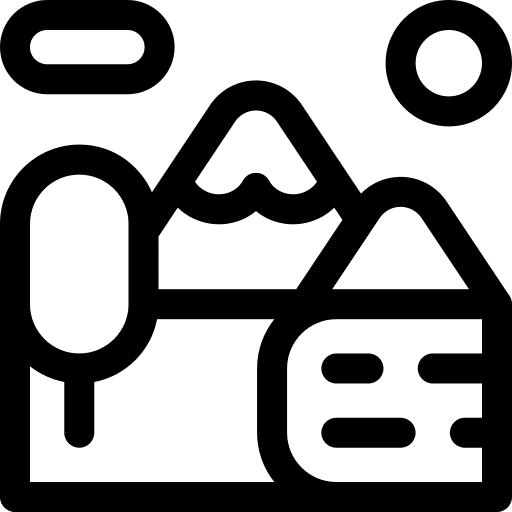 Nature lake trees mountains icon