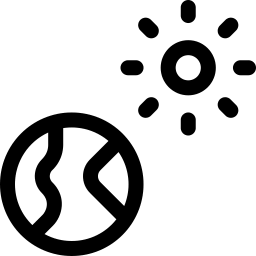 Earth sunlight earth weather icon