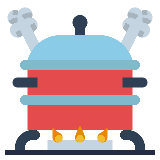 Steam food and restaurant cooker pot icon