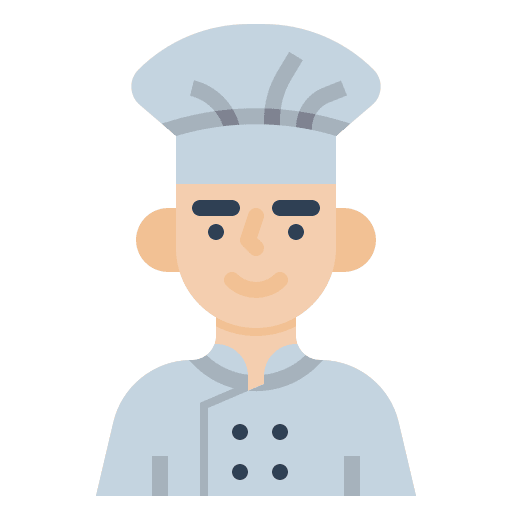 Chef professions and jobs male chef man icon