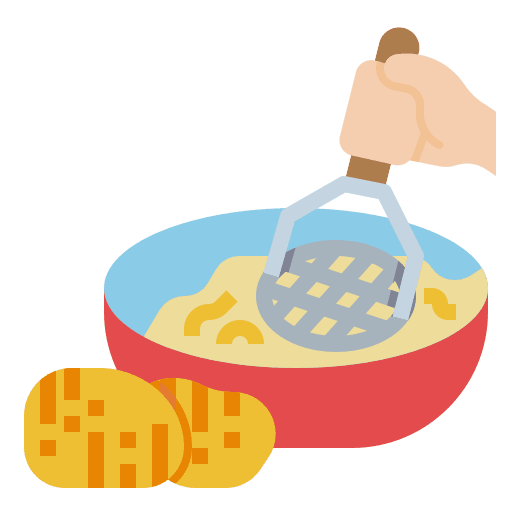 Potato cook bowl hand icon