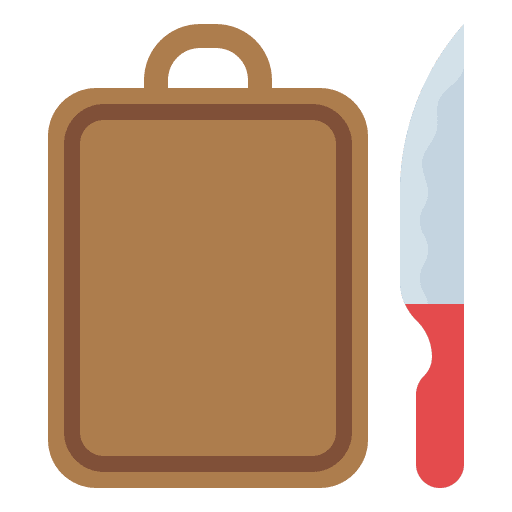 Chopping board food and restaurant furniture and household knife icon