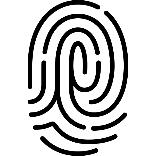 Fingerprint shapes and symbols finger security icon