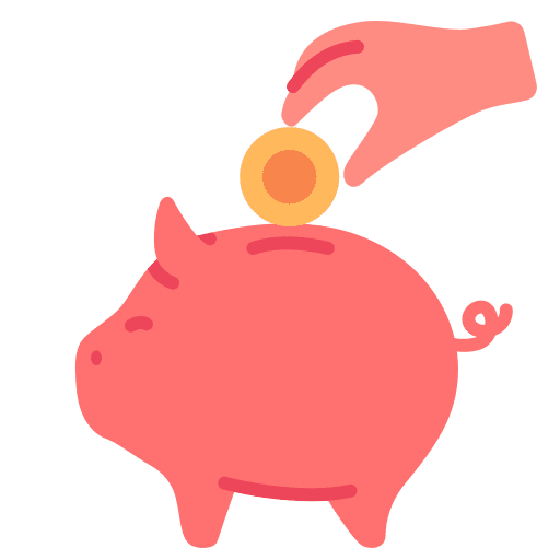 Saving money coin piggy bank funds icon