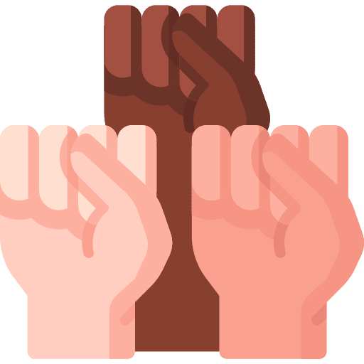 Protest hands and gestures vindication human rights icon