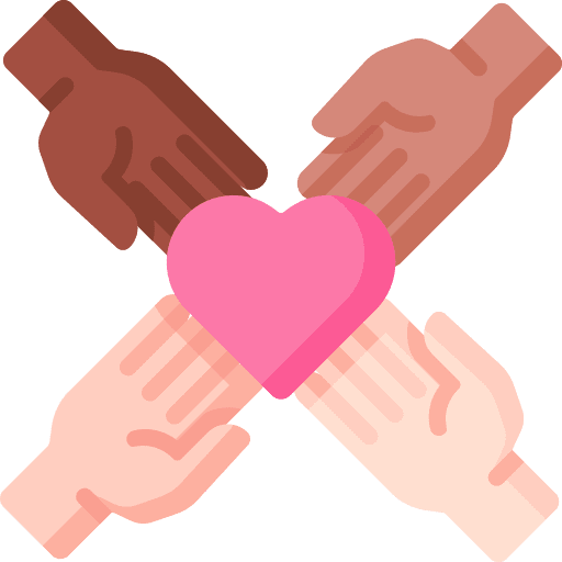 Unite diversity hand love icon