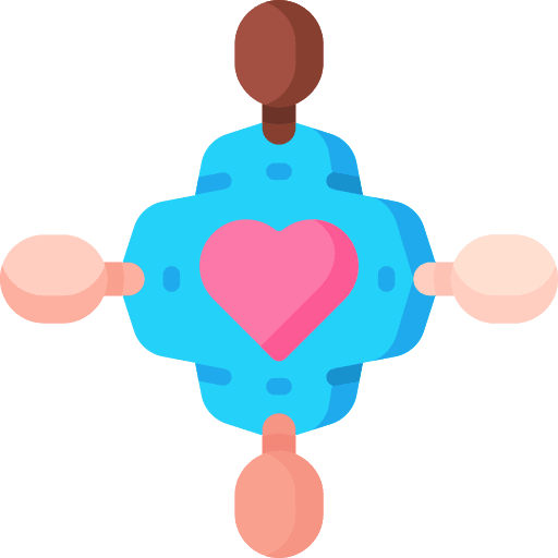 Unite diversity networking heart icon