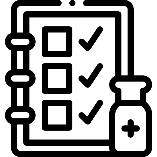 Check bottle healthcare and medical medication icon