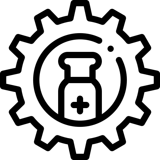 Gear medicine medication bottle icon