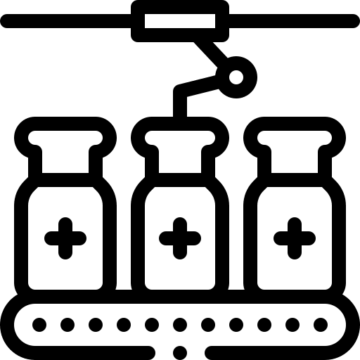 Production capsules pills medication icon