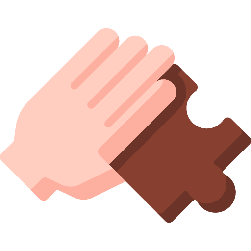 Puzzle hands and gestures tolerance solution icon