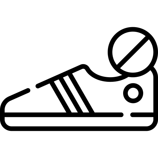 No shoes walk signaling no shoes icon