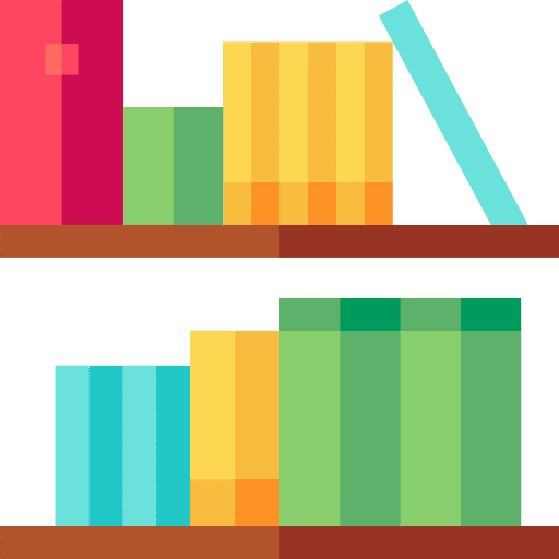 Bookshelf education book bookshelf icon