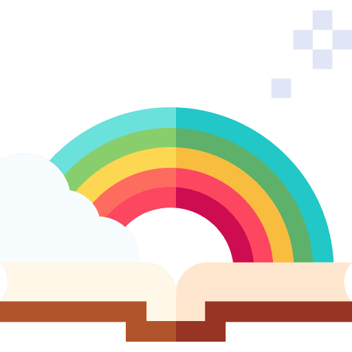 Fantasy rainbow literature education icon