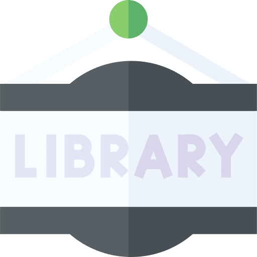 Library reading signboard book icon