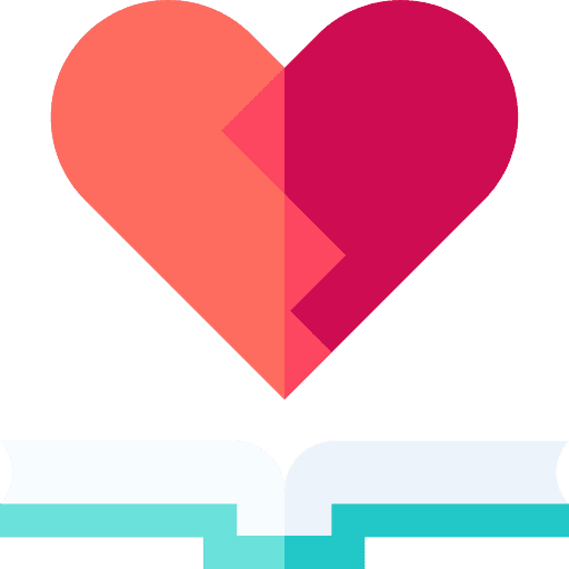 Love books learning education heartbreak icon