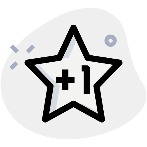 Plus one favorite plus one rating icon