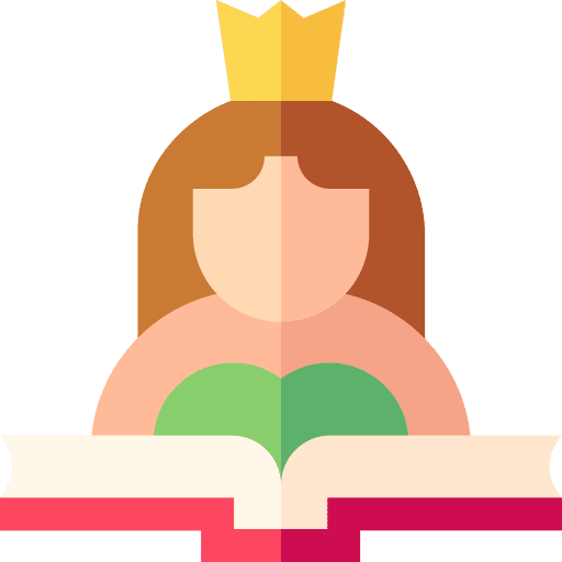Princess school read fairy tale icon