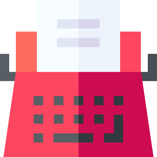 Typewriter type writing education icon