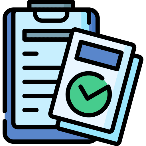 Verified document files and folders business and finance icon