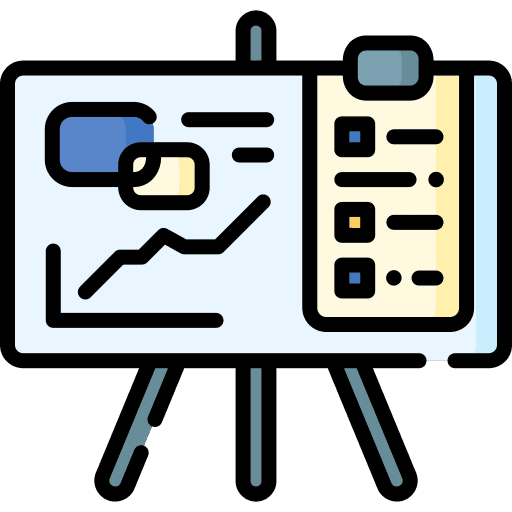 Business plan strategy presentation process icon