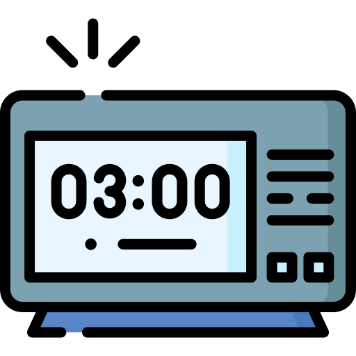 Digital clock time alarm clock icon