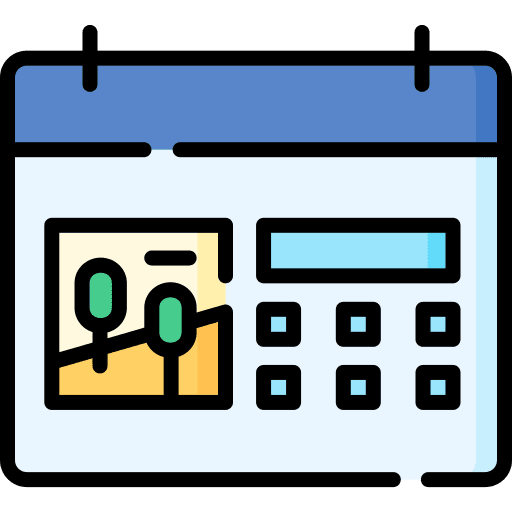 Weekly calendar time and date event plan icon