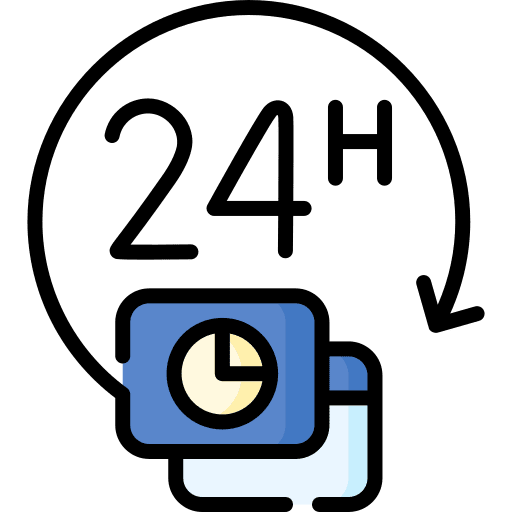 24 hours time client support customer service icon