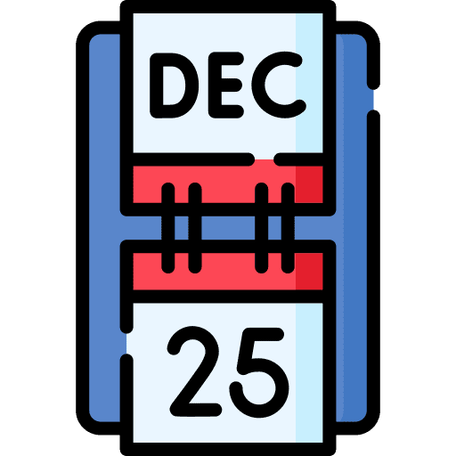 Calendar time christmas flip icon