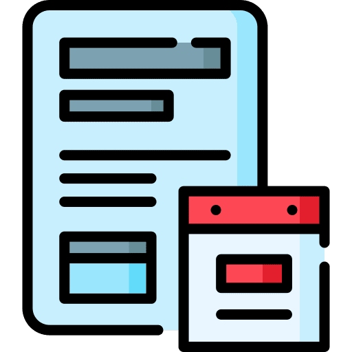 Reporting time and date calendar paper icon