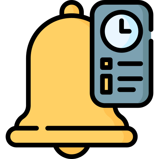 Schedule organization notification time and date icon